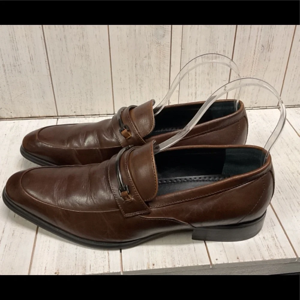 ALFANI‎ 360 Flex Mens Cedric Brown Leather Loafers Size 9M
